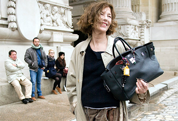 Jane Birkin com sua Birkin Hermès